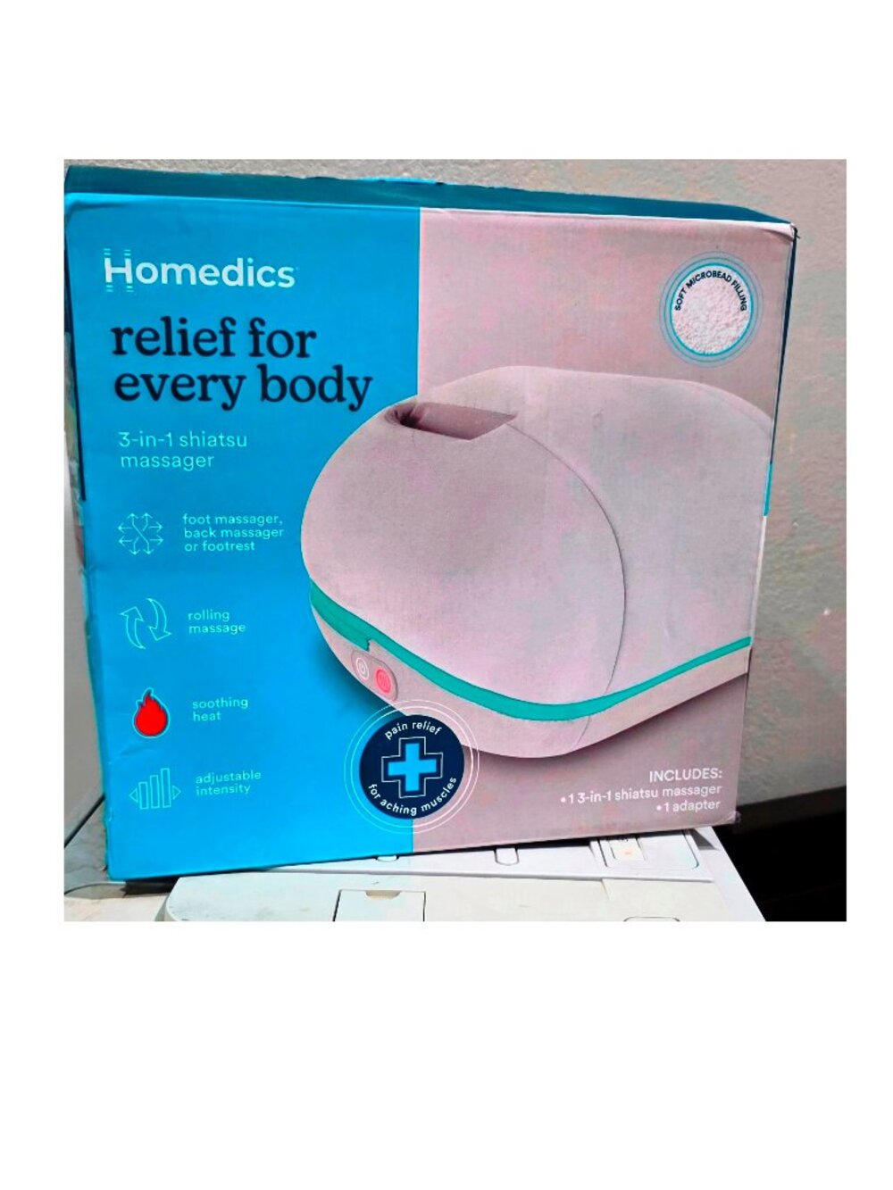 HoMedics 3-in-1 Shiatsu Foot & Back Massager with Heat (Open Box)